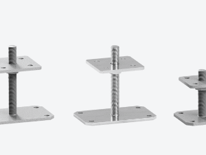 R40 S - ADJUSTABLE POST BASE WITH SQUARE BASE